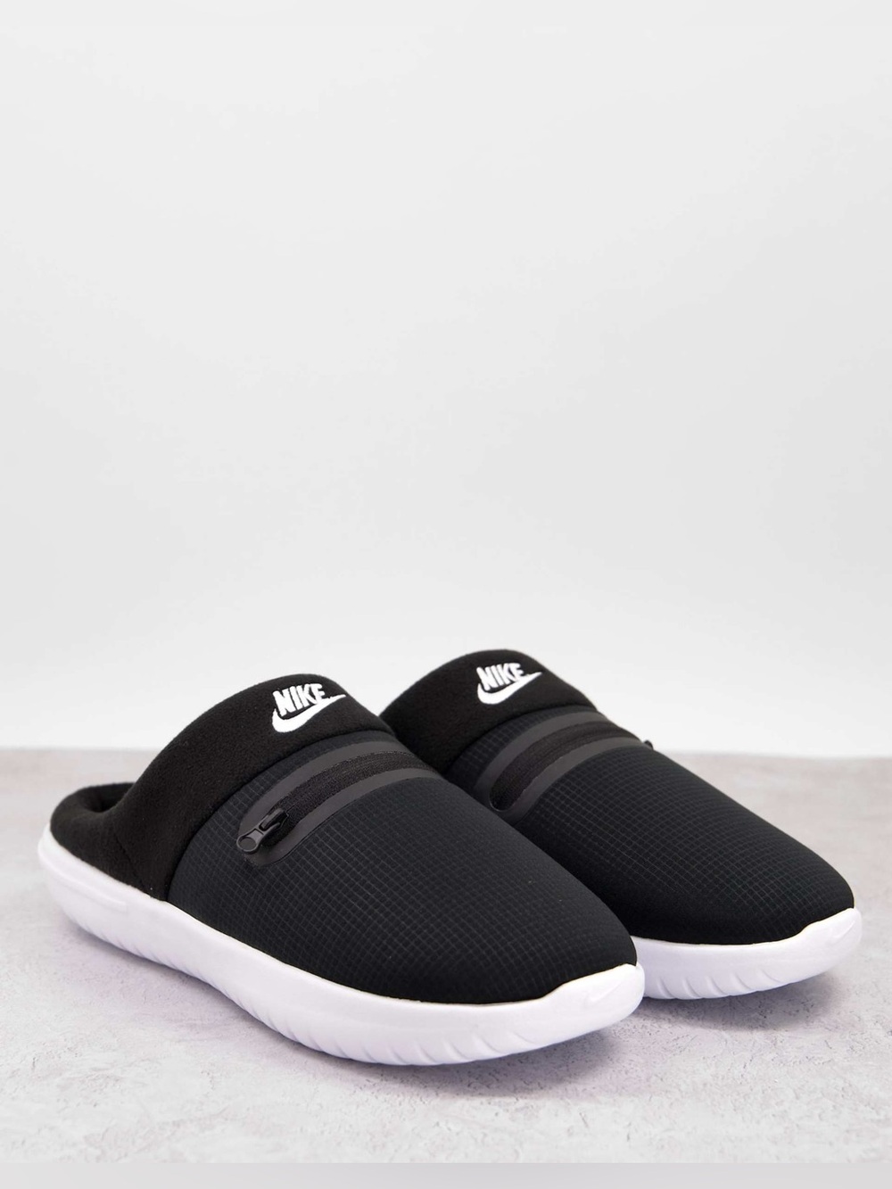 Nike Burrow Slide Slippers Black White Slip On Cozy Shoes Women’s 7.5